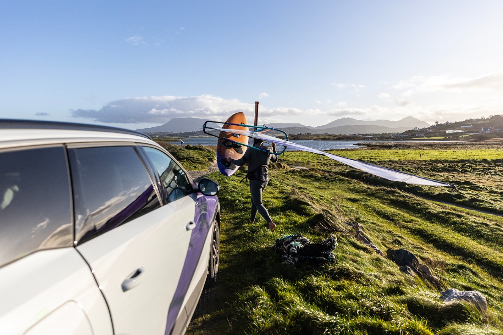 Carrying gear to the water, Donegal