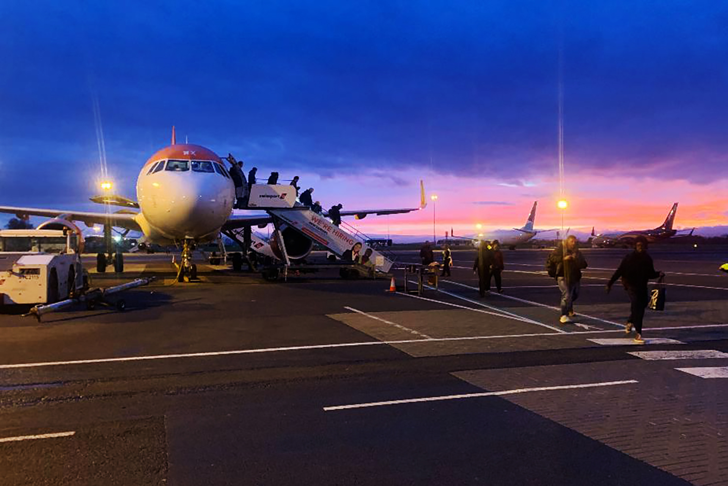 Catching an early flight to a windsurf destination
