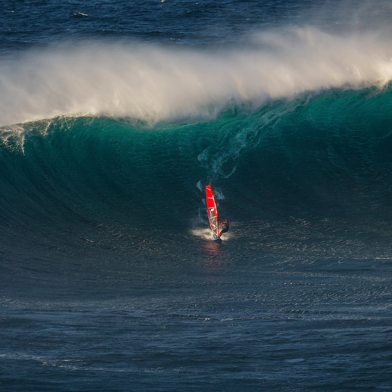 Big wave windsurfing at Jaws, Maui