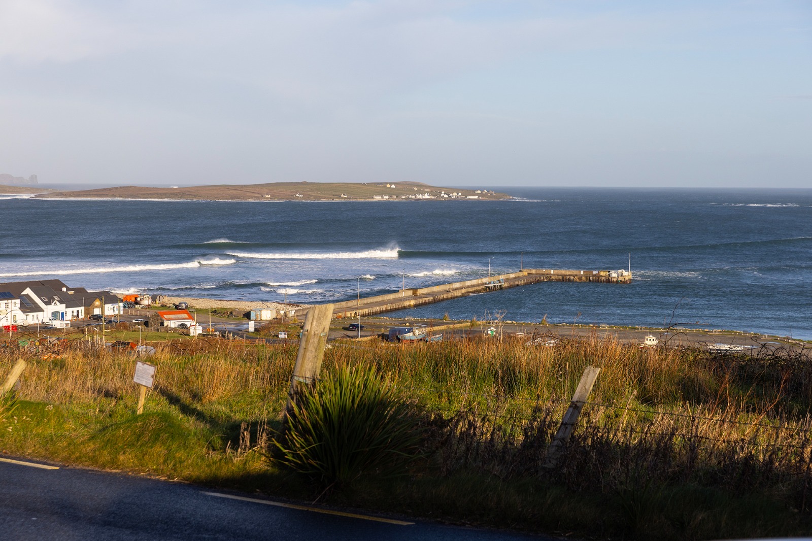 View over the pier and bay at Magheroarty, Ireland