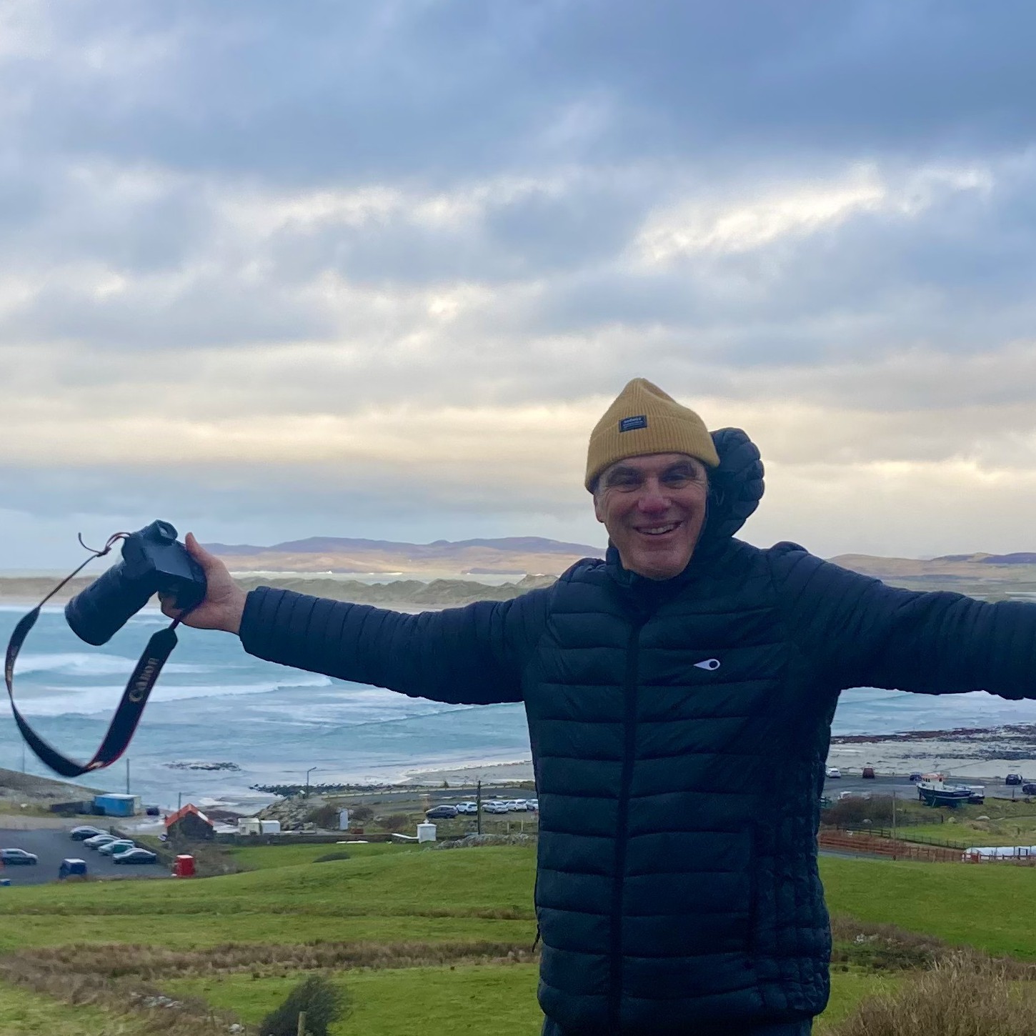 John Carter overlooking Magheroarty Bay, Ireland