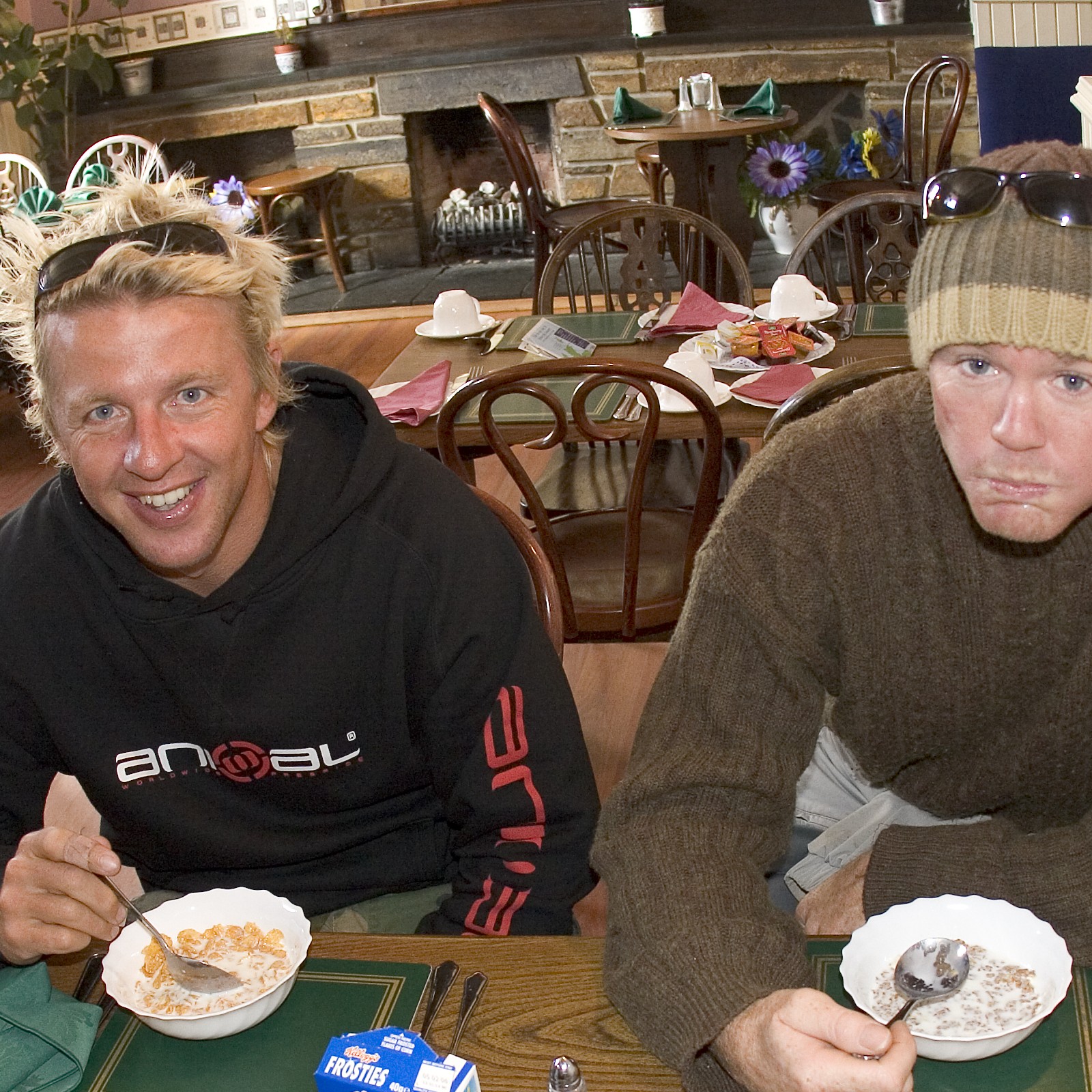 Scott McKercher and Timo Mullen at breakfast